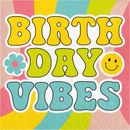 Creative Converting Flower Power Birthday Vibes Napkins, 48 ct in Blue/Green/Pink | Wayfair DTC368311NAP
