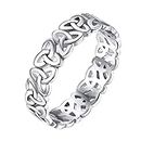Silvora Celtic Knot Rings for Women Eternity Jewelry 925 Sterling Silver Band Ring Stackable Finger Rings Size 5