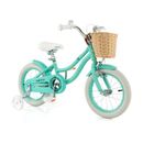 Costway 14-Inch Kids Bike with Training Wheels and Adjustable Handlebar Seat-Green