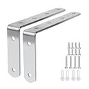 2pcs Metal Furniture Anchors for Baby Proofing with 12pcs Screws and 4pcs Screw Anchors Child Safety Furniture Fasteners to Wall Heavy Duty Bookcase Cabinet Anti Tip Kit for Preventing Falling