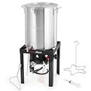 OuterMust Turkey Deep Fryer with Propane Burner Set 30 Qt. Turkey Fryer for Outdoor Cooking 50,000 BTU with Oil Bags, Ideal for Cooking Turkey, Crawfish, Crab