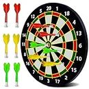 FunBlast Round Magnetic Dartboard Board Game Set, Magnet Dart Board Game for Kids and Adults, Target Shooting Game, Indoor and Outdoor Magnetic Score Dartboard Kit with 6 Darts (40 CM)