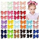 Baby Girls Toddler Hair Bows with Alligator Clip Grosgrain Barrettes Bundles Accessories for Infant (4.5 inch, 40Pcs/20Pair)