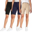 Girl's Super Stretch School Uniform Skinny Bermuda Shorts 3-PACK (Size: 4-20)