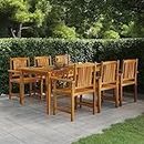 ROMHZKS Patio Table 78.7"x39.4"x29.1" Solid Wood Acacia - Outdoor Garden Table - Garden Table for Dining and Entertaining