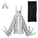 Multitool Multi-Tool Multi tool Pliers Camping Spring-Action Lockable Blades Bottle Opener Screwdriver Saw and Scissors 18 in 1,Gifts Fishing Survival Hiking Hunting EDC Stainless Steel