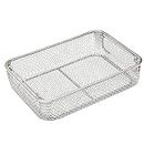 RNQZ Sterilizing Trays 304 Material Disinfection Basket Mesh Trays Washing Basket, for Surgical Medical Dental Instruments,23x23x7cm