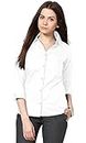Leriya Fashion Women's Corduroy Button Down Pocket Shirts Casual Long Sleeve Oversized Blouses Tops (X-Small, White)
