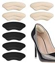Heel Pads for Shoes That are Too Big, Heel Inserts for Women, Heel Grips for Womens Shoes, Heel Protectors, Heel Cushion Liners for Blisters Loose Shoes, Shoe Fillers (Beigeblack)