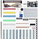 ELEGOO Kit de Componentes Electrónicos con Placa de Prototipos, Resistencias, Leds, Condensadores, Potenciómetro, para Kit de Aprendizaje UNO R3, Mega, Compatible con Arduino IDE