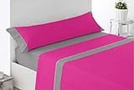 Energy Colors Textil Hogar Excellent 150 Bettwäsche-Set für den Sommer, Mikrofaser, sehr glatt, 3-teilig, weich, für Bett 150 x 200 cm, 150 x 200 cm Rosa