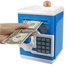 Alcancia Automatica, Banco de dinero con contraseña electrónica para niños Azul