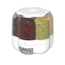 QYEW Rotatable Rice Dispenser 33lbs - 6-Grid Food Grain Storage Container Kitchen Organization And Storage - Kitchen Accessories Home Organization