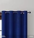 Shree Shyam Furnishings im Out is Faux Silk Thermal Insulated Blackout Solid Navy Blue Color Room arkening Noise Reducing Window C Kurtain - Pack of 2pcs, 5ft, Navy Blue