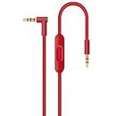 Tobysome Replacement Audio Cable Cord Wire with in-line Microphone and Control Compatible with Beats Solo Solo 2 Solo 3 Studio Studio 3 Pro Detox Wireless Mixr Executive Pill (Red)