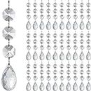 Jishi Crystal Christmas Ornaments Christmas Tree Decorations 30pk Balls Clearance Clear Plastic Hanging Acrylic Drop Crystal Ornaments for Christmas Tree Garland Winter Xmas New Years Party Supplies