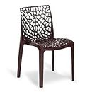 Oaknest Unboxing Furniture Supreme Web Plastic Chair| Armless Chair for Dining Room Set, Cafe and Restaurents | Weight Bearing Upto 220kg | 6 Months Warranty*| (Color: Globus Brown | 1 Piece)