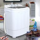 Mini Wash Machine Compact Twin Tub 13lbs Top Load Washer Spin Cycle Dryer