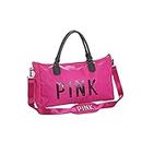 House Of Sensation Secret Message Sequin Large Pouch Lightweight 47 cm Gym Travel Bag (Pink)