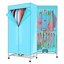 Portable Anion Electric Clothes Dryer 15kg Indoor Wet Laundry Warm Air Drying, 2 tiers of hanging space, 1000W PTC heater, high-density Oxford cloth