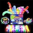 Dusset LED Light Up Fidget Toys - 12 Pack LED Light Up Pop Tubes - Kids Toys for Glow in the Dark Party Favours - Cool Gadgets for Party Decorations and Birthday Decorations