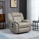 8- Point Massage Sofa Manual Recliner Footrest PU Leather W/ Remote Control
