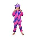 Best Home & Baby Girls Hooded 3D Unicorn Onesie Pyjamas Nightwear Dress Up Fleece Toddler to Teenage (4, Unicorn Stars Red Purple)