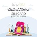 travSIM T-Mobile Prepaid USA SIM-Karte - 50GB Mobiles Internet, Unbegrenzt Gespräche &Texts für Die US - Hotspot Erlaubt - 4G LTE für 10 Tage