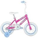 Huffy Illuminate 12” Girl’s Bike with Removable Training Wheels, Sweet Pink Frame with Butterfly Graphics, Chain Guard, White Tires and Lavender Rims