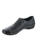 Clarks womens Cora Giny Loafer Flat, Black Tumbled/Smooth Leather, 8 US