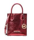 Michael Kors Mercer Extra-Small Patent Crossbody Bag Handbag, Crimson
