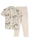 BULLMER Trendy Clothing Set with Shirt & Pants Co-ords for Men Beige/Beige Large