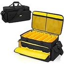 Large DJ Cable File Gig Bag DJ Equipment Organizer Bag with Detachable Dividers and Padded Bottom,Travel Music Bag for Professional DJ Gear,Sound Equipment, Musical Instrument and Accessories