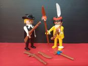 PLAYMOBIL antiguas figuras muñecos indio y pistolero sheriff Geobra famobil
