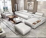 Genuine Leather Classic luxurious (WHITE) Living Room Sofa with Contemporary For Modern Living Room Right & Left Corner Sofa is Available with Big Sleeper Furniture Para Sala Sectional Sofa