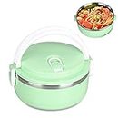 Lunch Box,Bento Box, Leak-Proof Lunch Container, Food Container,Stainless Steel Lunch Box for Adults and Kids (Single Layer Nordic Green)