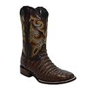 Joe Boots Western Boots For Men Caiman Print Leather 704 Brown Size 10.5
