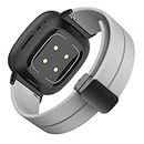 YODI Watch Strap Band Compatible with Fitbit Versa 4/ Fit bit Versa 3/ Fitbit Sense/Sense 2 Band, Soft Silicone Replacement Wristband Watch Straps for Men, Women (GREY)