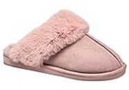 Nine West Scuff Slippers For Women, Extra Soft & Comfortable Winter House Shoes, Pink, Large 9-10