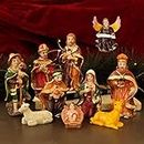 TIED RIBBONS Christmas Nativity Crib Set Baby Jesus for Home Decoration- Christmas Gifts for Family Friends - (Resin, Multicolor, 10 Piece) - Christmas Decorations Items for Home - Xmas Crib Statue