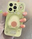 3D Cute Avocado Avocat Stand Holder Cover Case For Iphone 15 Pro Max 14 13 12 11