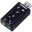 JUSTEC Hi-Speed USB 2.0 7.1-Channel Virtual USB 3D Stereo Audio Adapter External Sound Card with 3.5 mm Audio and Microphone Ports, Internal Amplifier and Volume Controls
