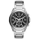 Armani Exchange Analog Black Dial Silver Band Men's Stainless Steel Watch-AX2600