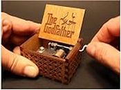 Caaju The Godfather Music Box Hand-Cranked Melody Box - The Godfather Theme Tune Musical Box - Black Birthday Gift for Boys, Girls, Friends, Men (Godfather Brown)