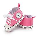 myggpp Baby Girls Shoes Canvas Sneakers First Walking Shoes Walkers Anti-Slip Prewalkers 12-18 Months Pink