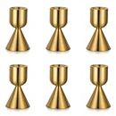 NUPTIO Gold Taper Candle Holders: 6 Set of Candlestick Tapered Candles Holder Aluminium Candle Stick Centerpiece Modern Candleholder for Wedding Anniversary Holiday Event Dining Table Decoration