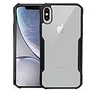 CellShell Bumper Case with Clear Back Hard Panel Protective Case Cover for Apple iPhone X/Apple iPhone Xs - Black