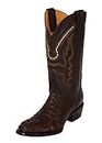 Ferrini Men's Caiman Body Crocodile Cowboy Boot Medium Toe Chocolate 10.5 D(M) US