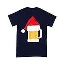 VidiAmazing Santa Hat Beer Beer Lover Beer - Standard T-Shirt Navy