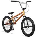 cubsala Miracle Cr-Mo Steel Frame 20 Inch Freestyle BMX Bike for All Age Teenager Youth Boys Girls Advanced Riders Bicycle Motocross, Bronze